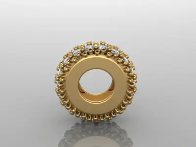 Gold Pave charm with diamonds 3D print model