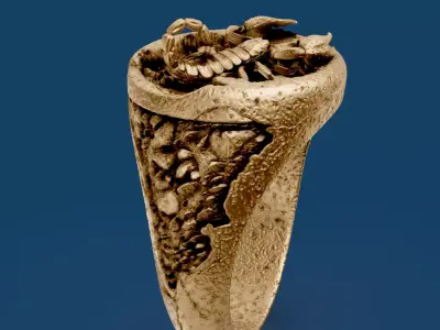 Scorpion Ring Rock Stone Printable Jewel Luxury 3D print model