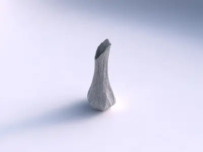 Vase top bent hexagon 2 with fine mosaic plates 3D print model