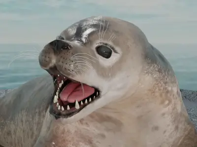 Seal and Polar Seal Low-poly 3D model