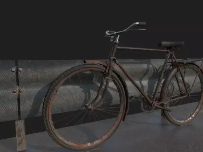 rust bicycle Low-poly 3D model