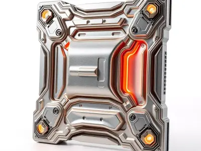 Futuristic Scifi Wall Panel Model Pack Low-poly 3D model