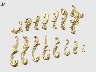 Acanthus Leaves Collection 3D print model