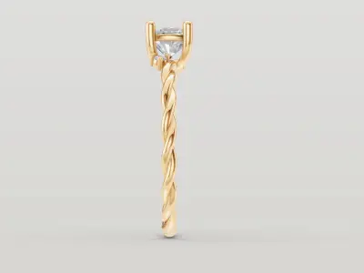 Solitaire ring with braided hoop Free 3D print model