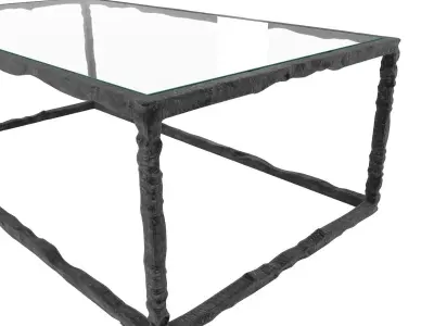 Bruno Romeda bronze and glass coffee table 3D model
