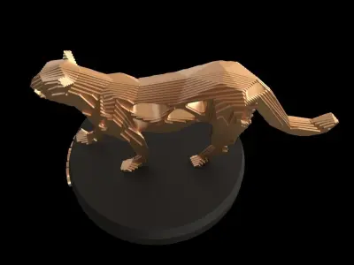 Parametric V Leopard Low-poly 3D model
