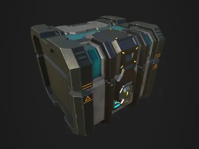 Sci fi Crate - Game mesh Free low-poly 3D model