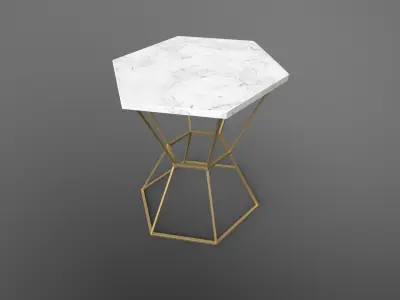 Westford End-Table golden finish Low-poly 3D model