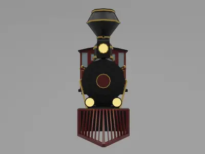 Locomotive steam Low-poly 3D model