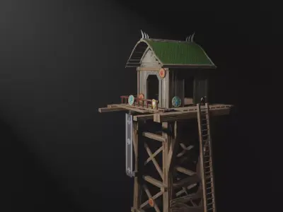  3D tower models Low-poly 3D model