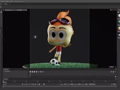 Cute Footballer Game Ready Body Rigged Low-poly 3D model