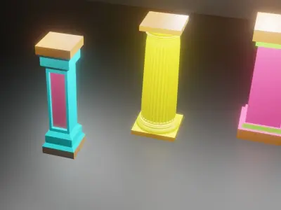 pillars Low-poly 3D model