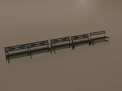 Central Park Benches PBR - Unreal Free low-poly 3D model