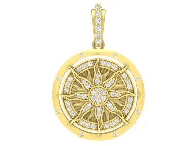 Luxury Floral Mandala Medallion Pendant Jewelry 3922 3D print model