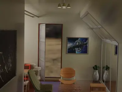 simple wooden room Free 3D model