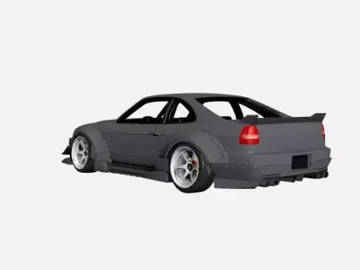 Widebody Urban Tuner Sports Car Aggressive Design 02 3D model