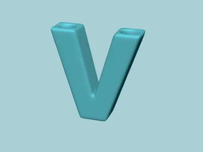 Vase V - Alphabet Vases Collection Letters - STL Printable 3D print model