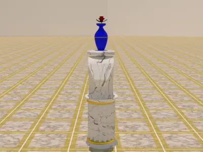 The Iconic Horse Table With Flower Vase 3D model