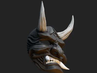 Hannya Samurai Oni Mask 5 3D print model