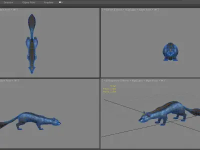 Cartoon weasel Low-poly 3D model