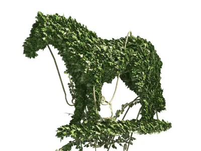 Topiary horse sculpture plant 3D model