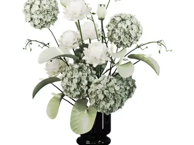 Plants Bouquet Vase 31 Low-poly 3D model