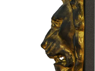 Lion Head Bas-relief 3D model