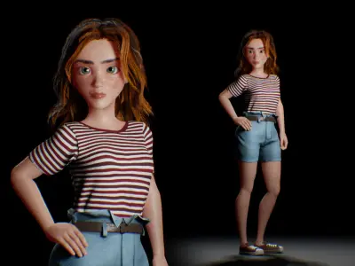 Game-Ready Stylized Character Maxim Low-poly 3D model