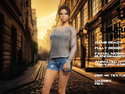 Casual girl full rigged - game ready - animated Low-poly 3D model