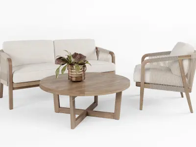 Outdoor furniture w001 3D model