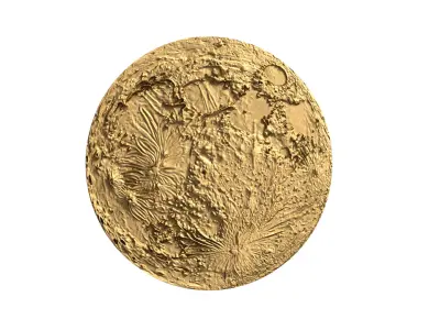 moon carved decor Bas-Relief Set  3D print model