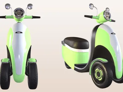 Electric scooter Low-poly 3D model by lemberovairina