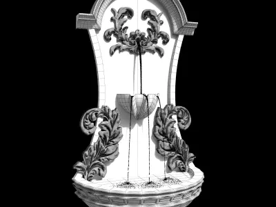 Classic Wall Fountain 01 3D model