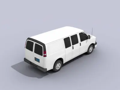 Full Size Van Low-poly 3D model