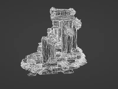 Ancient Mountain Shrine Ruins 3D model