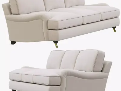 Restoration Hardware English Roll Arm Upholstered Sofa 3D model