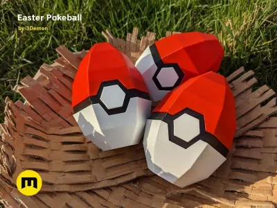 Pokeball Easter Egg Box Decoration Free 3D print model