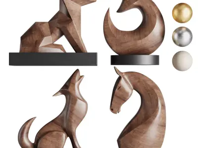 Animal Sculpture Set1 3D model