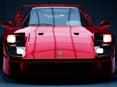 Ferrari F40 Low-poly 3D model