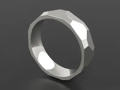 Hammered Comfort Fit Ring 3D print model