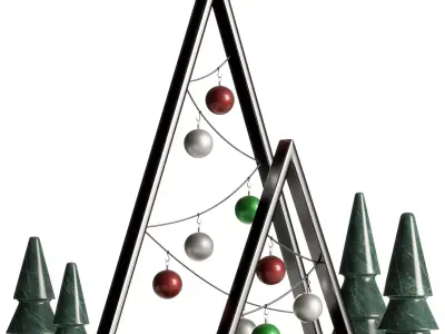 Double A frame Christmas Decoration 3D model