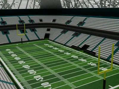 American football stadium Low-poly 3D model 10
