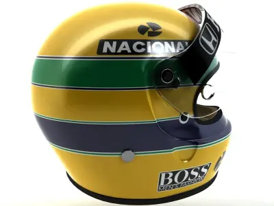Ayrton Senna Helmet 1988 Low-poly 3D model