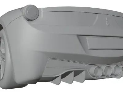 Yellow italian sport car unbranded 3D model