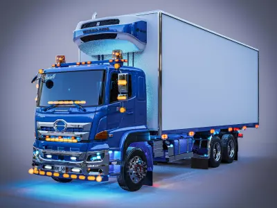 HINO 500 FM Refrigerated Box 3D model