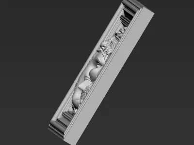 Ganesha Head with Flowers Background A45 3D print model