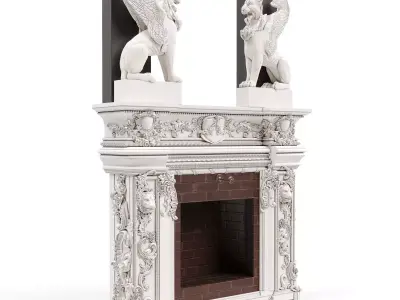 Classic medival fireplace 3D model