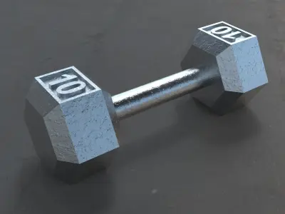 Dumbbell 10 lbs Free low-poly 3D model