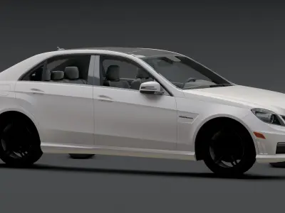 Mercedes class E Low-poly 3D model