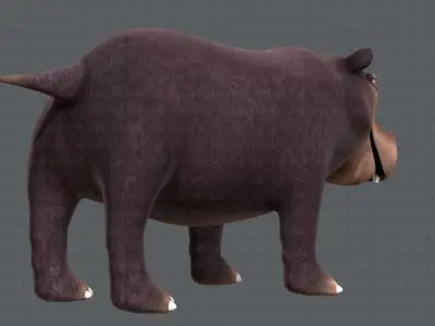 Hippo V01 Low-poly 3D model